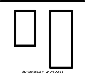 align top Outline vector illustration icon