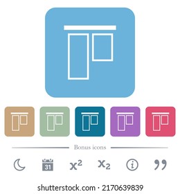 Align to top outline white flat icons on color rounded square backgrounds. 6 bonus icons included