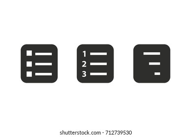 Align vector icon. Black illustration isolated on white background for graphic and web design.