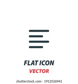 Alignment Aligning Row icon in a flat style. Vector illustration pictogram on white background. Isolated symbol suitable for mobile concept, web apps, infographics, interface and apps design.