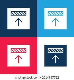 Vier-Farben-Minimal-Symbolsatz für die Ausrichtung Blau und Rot