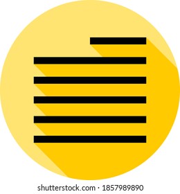 alignment, editorial, text outline icon in long shadow style