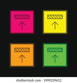 Alignment four color glowing neon vector icon