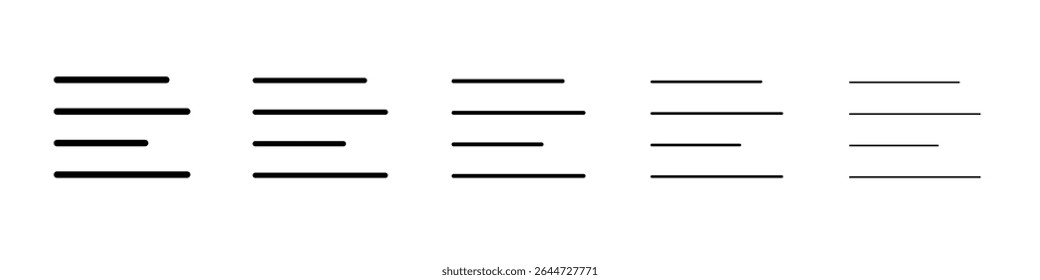 Alignment icon flat illustration set logo