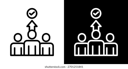 Ícone De Alinhamento Da Ilustração De Vetor De Estilo Preto-E-Branco De Linha
