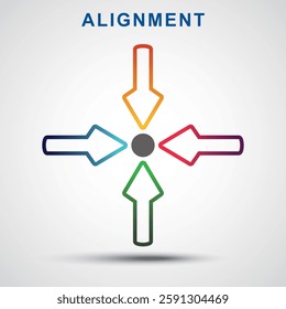 alignment icon with outline color. Thin linear alignment outline icon isolated on white background. Line vector alignment sign, symbol for web, presentation, mobile, banner