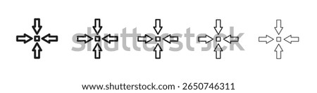 Alignment icon vector outline symbol or illustration