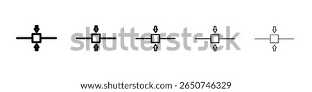 Alignment icon vector outline symbol or illustration