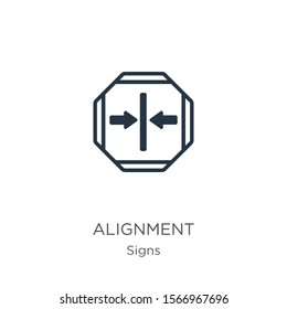 Alignment icon vector. Trendy flat alignment icon from signs collection isolated on white background. Vector illustration can be used for web and mobile graphic design, logo, eps10