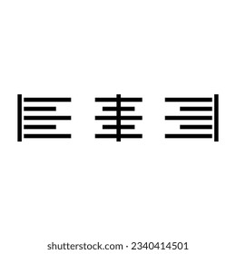 Alignment icons collection. Align icons set. Set of black editing and formatting icons