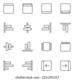 Alignment Line Icon Set Vector