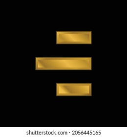Alignment To Right Side gold plated metalic icon or logo vector