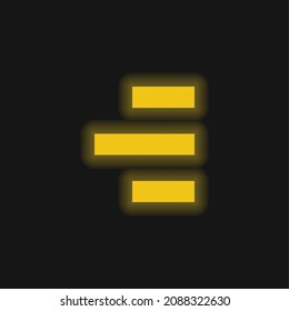 Alignment To Right Side yellow glowing neon icon