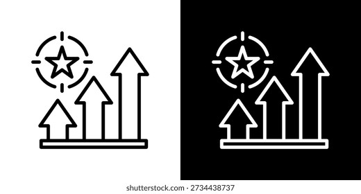 Alignment Strategy Icon In Black and White Line Style