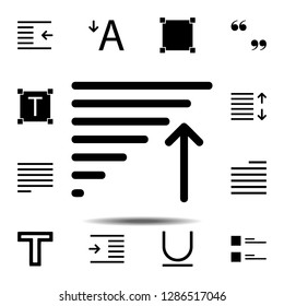 alignment text icon. Simple glyph, flat vector of Text editor set icons for UI and UX, website or mobile application