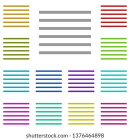 alignment text multi color icon. Simple thin line, outline vector of Text editor icons for UI and UX, website or mobile application