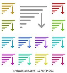 alignment text multi color icon. Simple thin line, outline vector of Text editor icons for UI and UX, website or mobile application