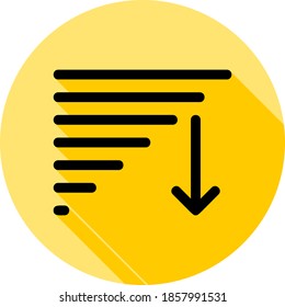 icono de esquema de texto de alineación en estilo de sombra larga