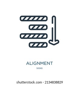 alignment thin line icon. person, perfect linear icons from signs concept isolated outline sign. Vector illustration symbol element for web design and apps.