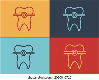 Alignment Tooth Logo Template, Simple Flat Icon Of dental,oral,orthodontic