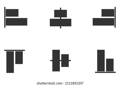 Alignment vector icon on white background.