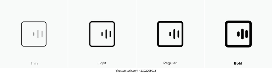 alignment vertical right icon. Thin, Light Regular And Bold style design isolated on white background