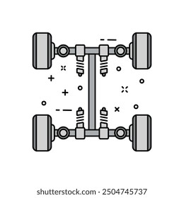 Icono de color de relleno de la rueda de Alineación, Ilustración vectorial