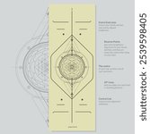 Alignment Yoga Mat design template. Vector illustration. Ready to print modern style. Perfect support in any asana, for the most demanding yogis with beautiful sybol in the center point