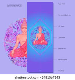 Alignment Yoga Mat design template. Vector illustration. Ready to print modern style.