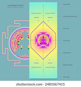 Alignment Yoga Mat design template. Vector illustration. Ready to print modern style.
