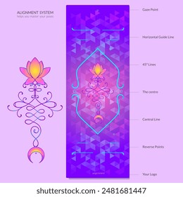 Alignment Yoga Mat design template. Vector illustration. Ready to print modern style.