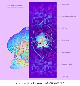 Alignment Yoga Mat design template. Vector illustration. Ready to print modern style.