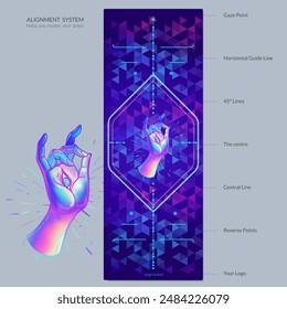 Alignment Yoga Mat design template. Vector illustration. Ready to print modern style.