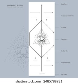 Alignment Yoga Mat design template. Vector illustration. Ready to print modern style.