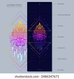 Alignment Yoga Mat design template. Vector illustration. Ready to print modern style.