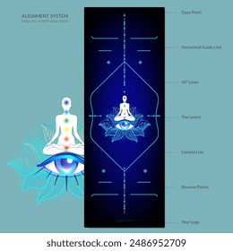 Alignment Yoga Mat design template. Vector illustration. Ready to print modern style.