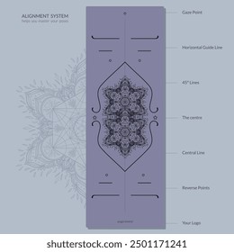 Alignment Yoga Mat design template. Vector illustration. Ready to print modern style.