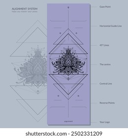 Alignment Yoga Mat design template. Vector illustration. Ready to print modern style.