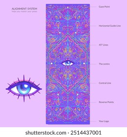 Alignment Yoga Mat design template. Vector illustration. Ready to print modern style.