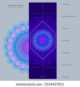 Alignment Yoga Mat design template. Vector illustration. Ready to print modern style.