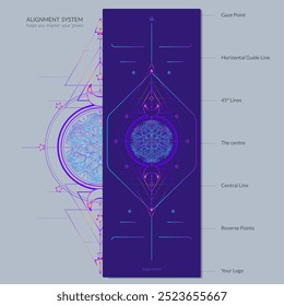 Alignment Yoga Mat design template. Vector illustration. Ready to print modern style.