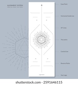 Alignment Yoga Mat design template. Vector illustration. Ready to print modern style.