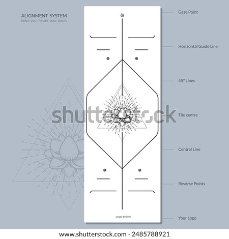 Alignment Yoga Mat design template. Vector illustration. Ready to print modern style.