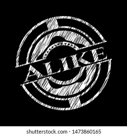 Alike written with chalkboard texture. Vector Illustration. Detailed.