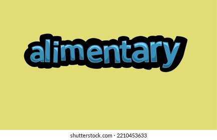 Diseño vectorial de escritura ALIMENTARIA sobre fondo amarillo muy simple y muy fresco