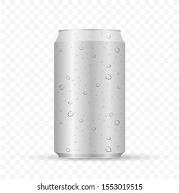Aliminum drink can. White can vector visual, ideal for beer, lager, alcohol, soft drinks, soda.