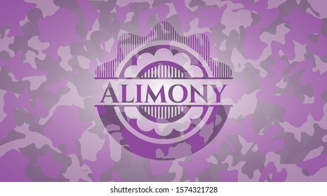 Alimony pink on camo texture. Vector Illustration. Detailed.
