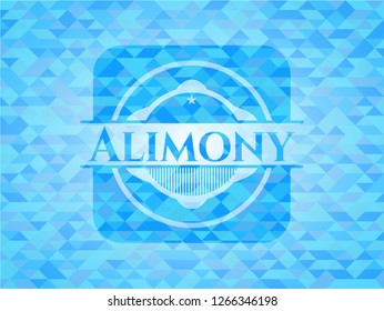 Alimony realistic sky blue mosaic emblem