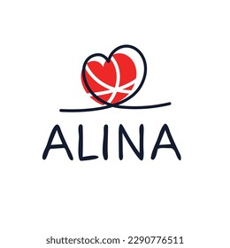 (Alina) Calligraphy name, Vector illustration.