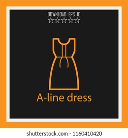 A-line dress vector icon
